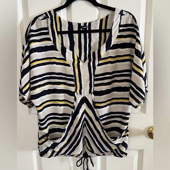 Hurley Womens V Neck Modern Boho Blouse Loose Front Pockets Drawstring Waist (S) - Picture 10 of 11